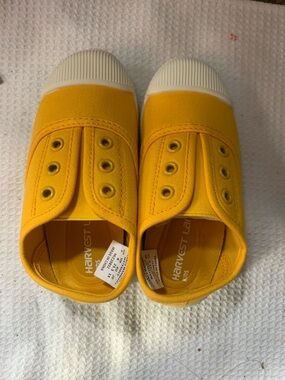 Kids Yellow Canvas Slip-On Sneakers